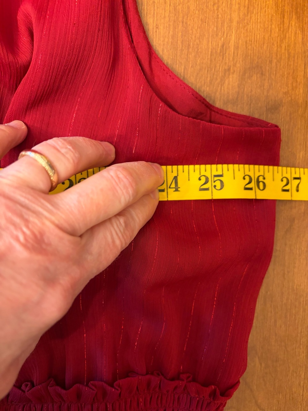 Draper James Crimson Red With Metallic Accents Sleeveless Tiered Maxi Dress - Picture 12 of 12